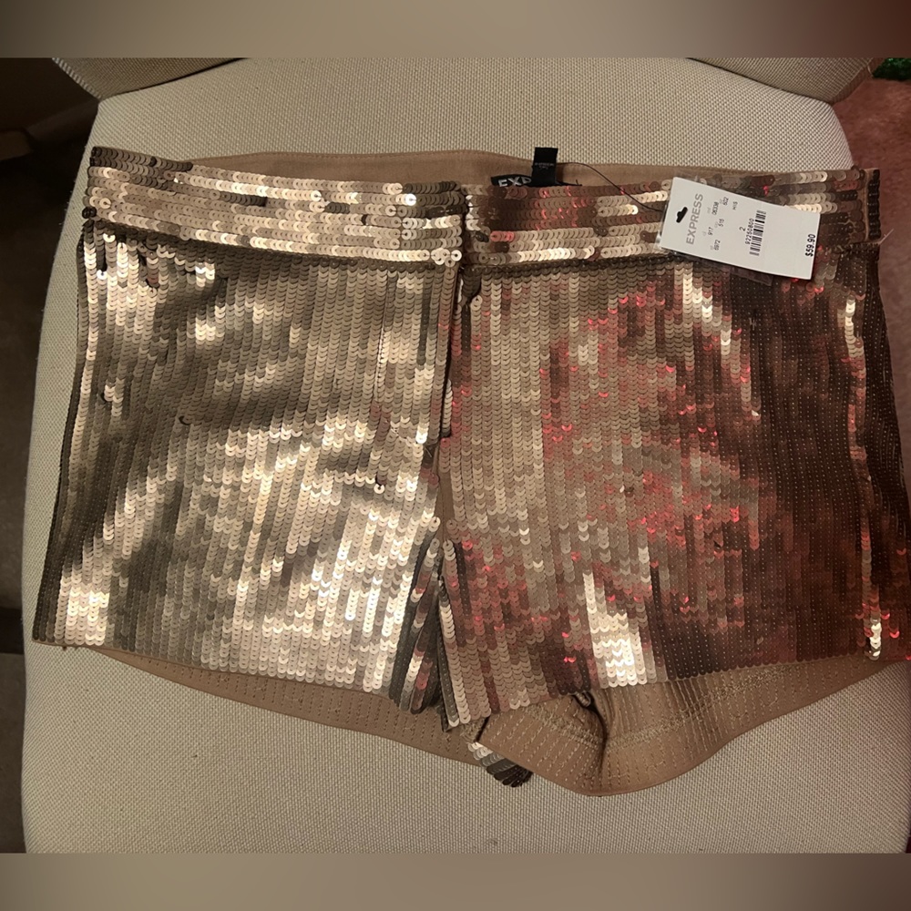 Express sequin shorts never worn